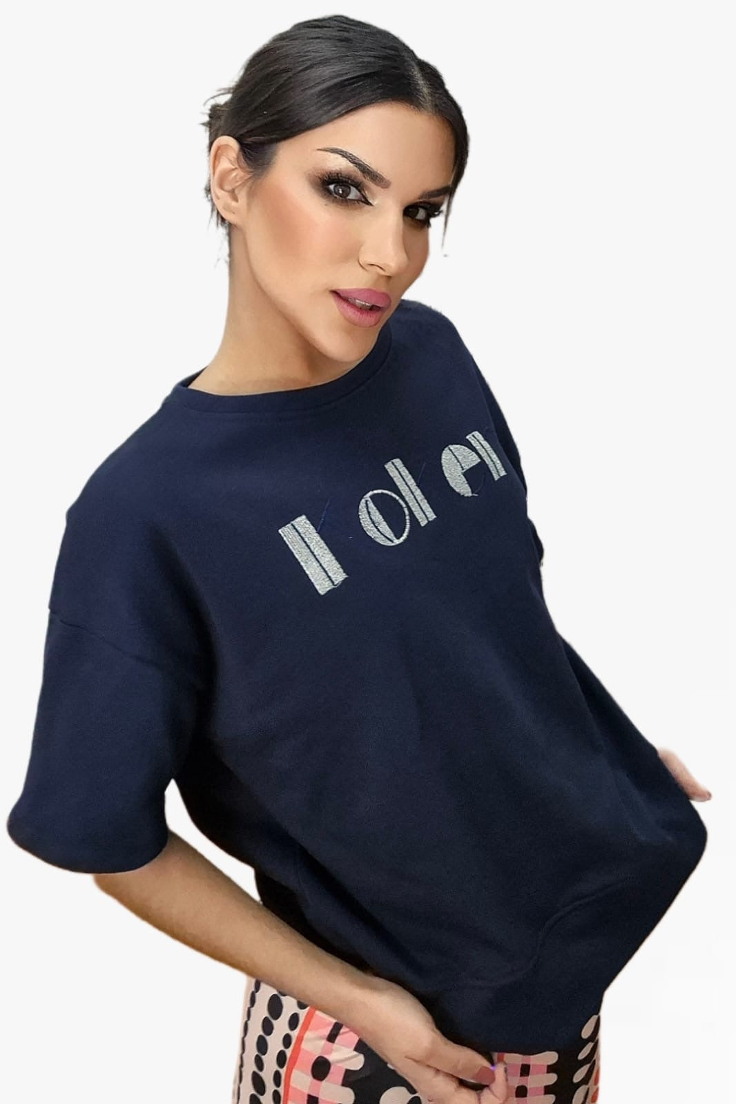 Camiseta Koker Bordado Azul Marino