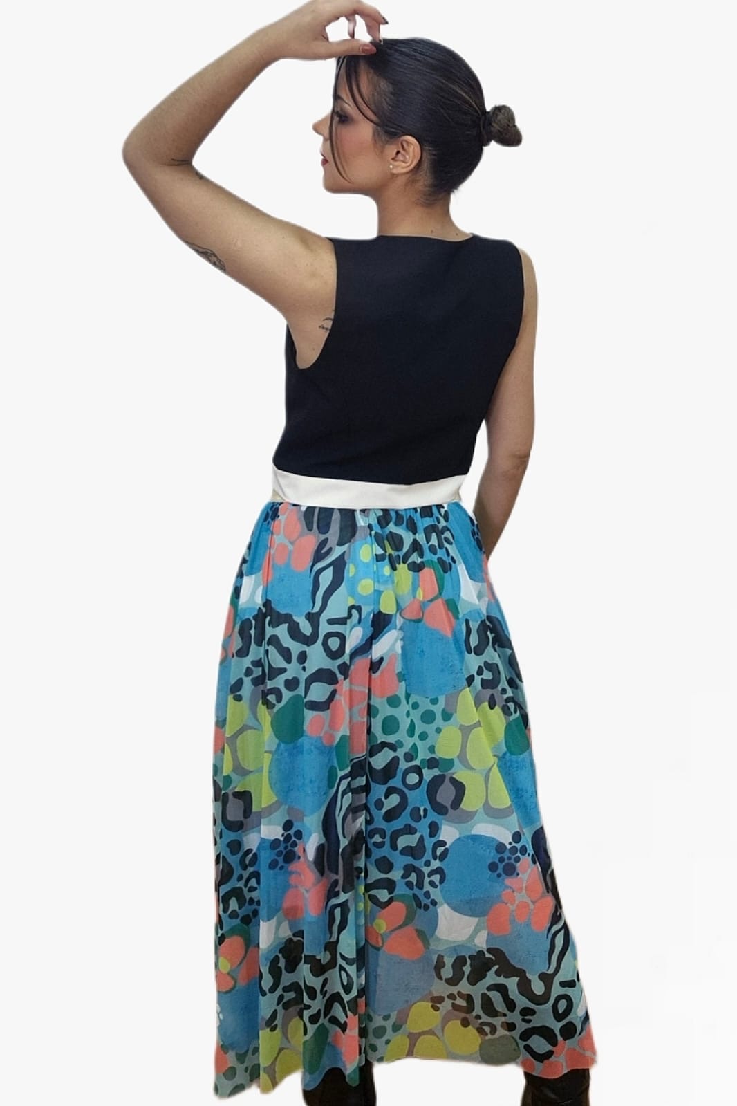 Falda Tul Animal Print Azul