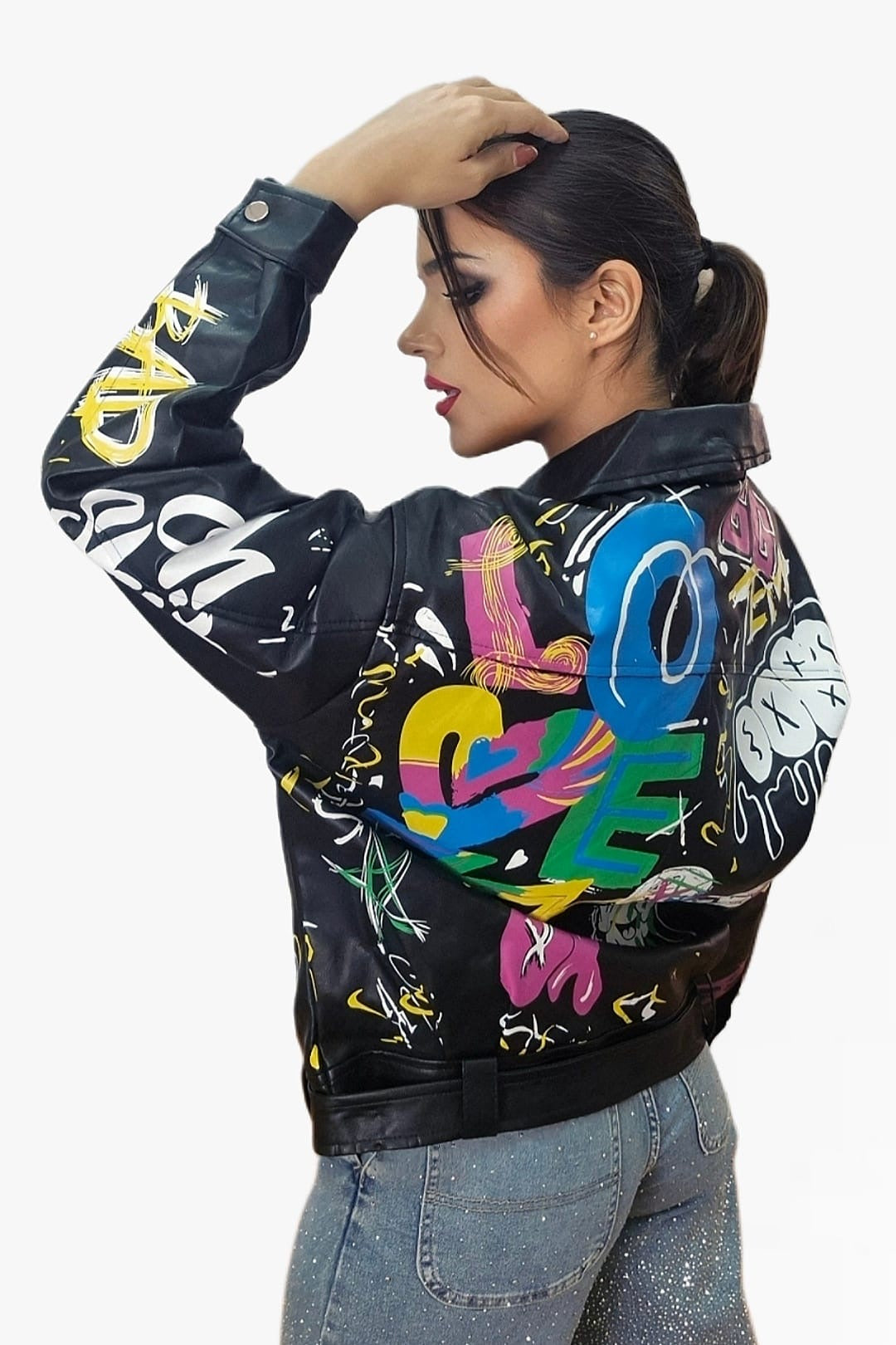 Biker Oversize Graffity Negra