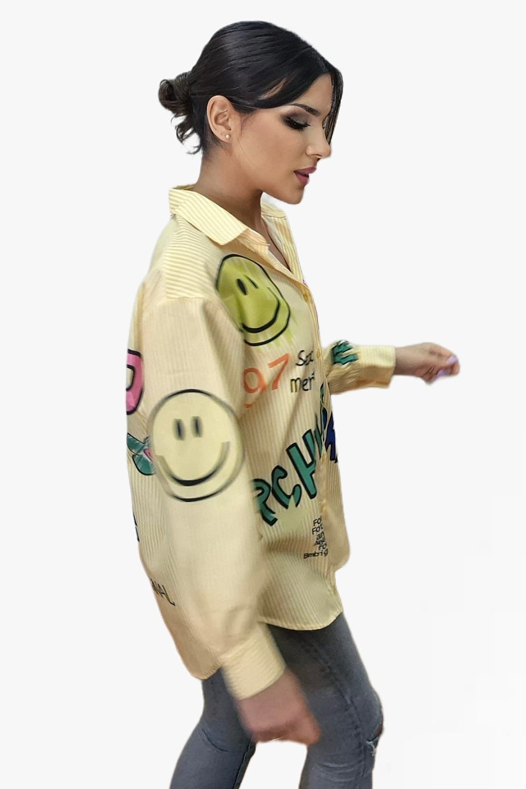 Camisa Rayon Emoji Amarilla