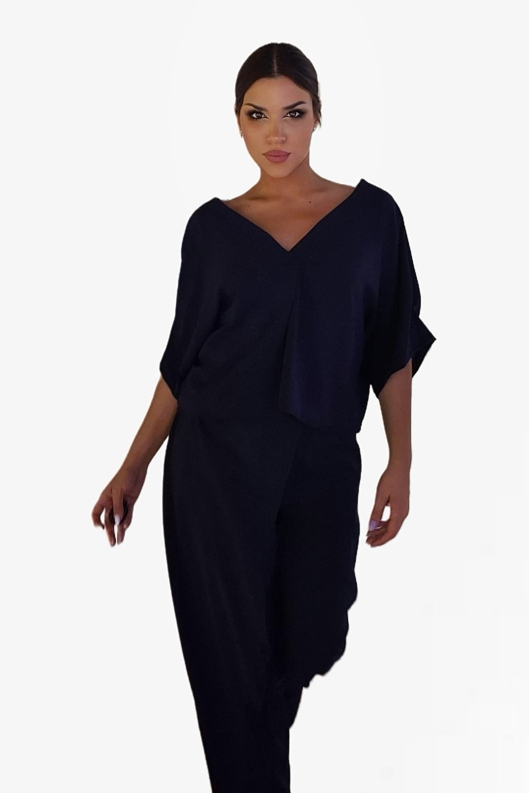 Pantalon Pareo Boton Azul Marino