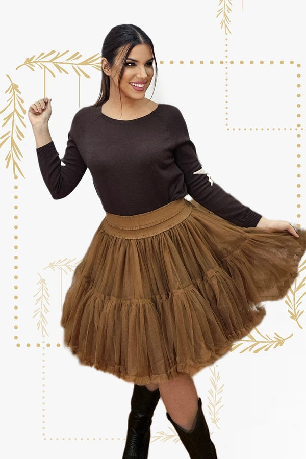 Minifalda Tul Marrón