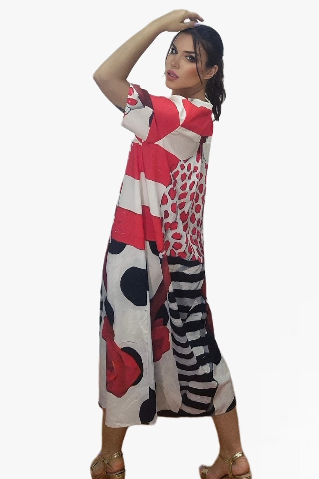 Vestido Topos Lineas