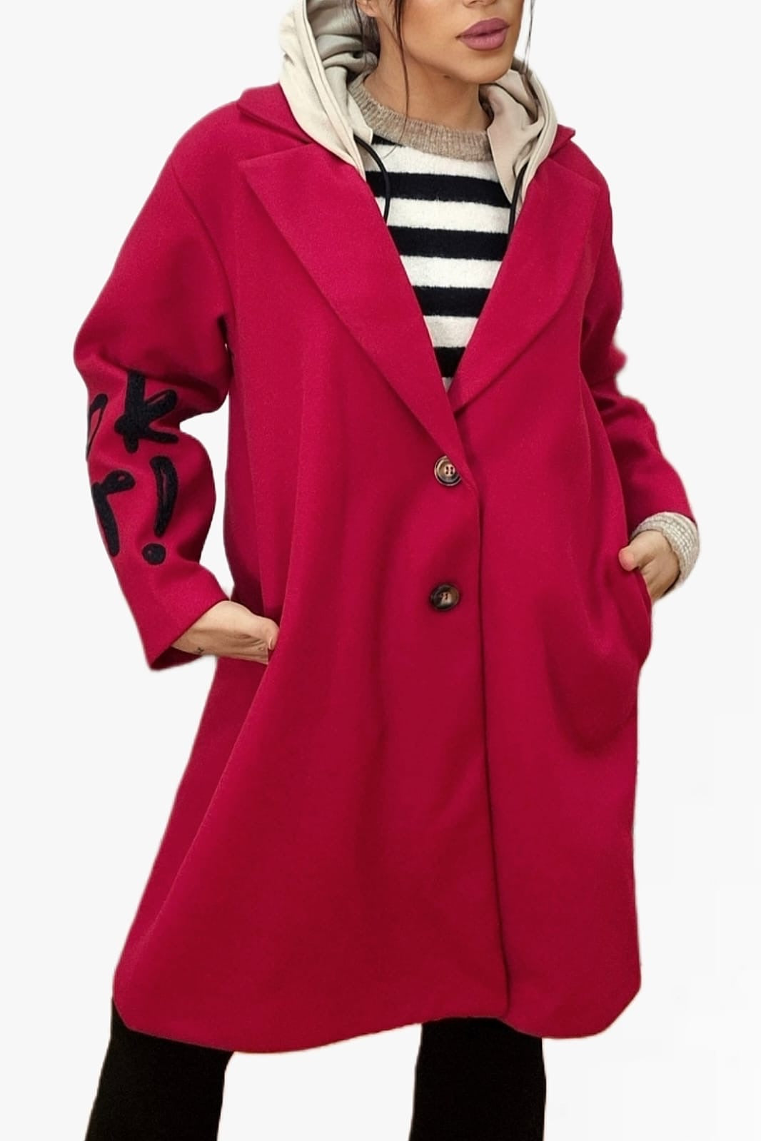 Abrigo Koker Capucha Rojo