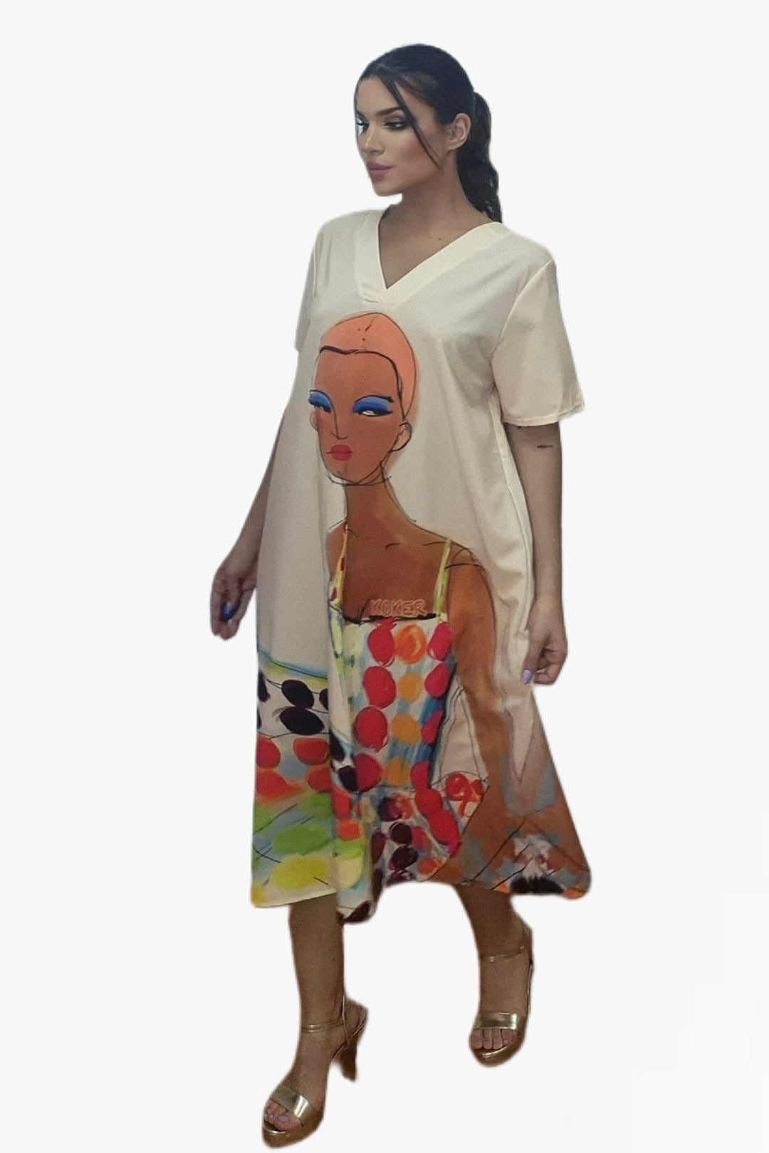 Vestido Topos Multicolor