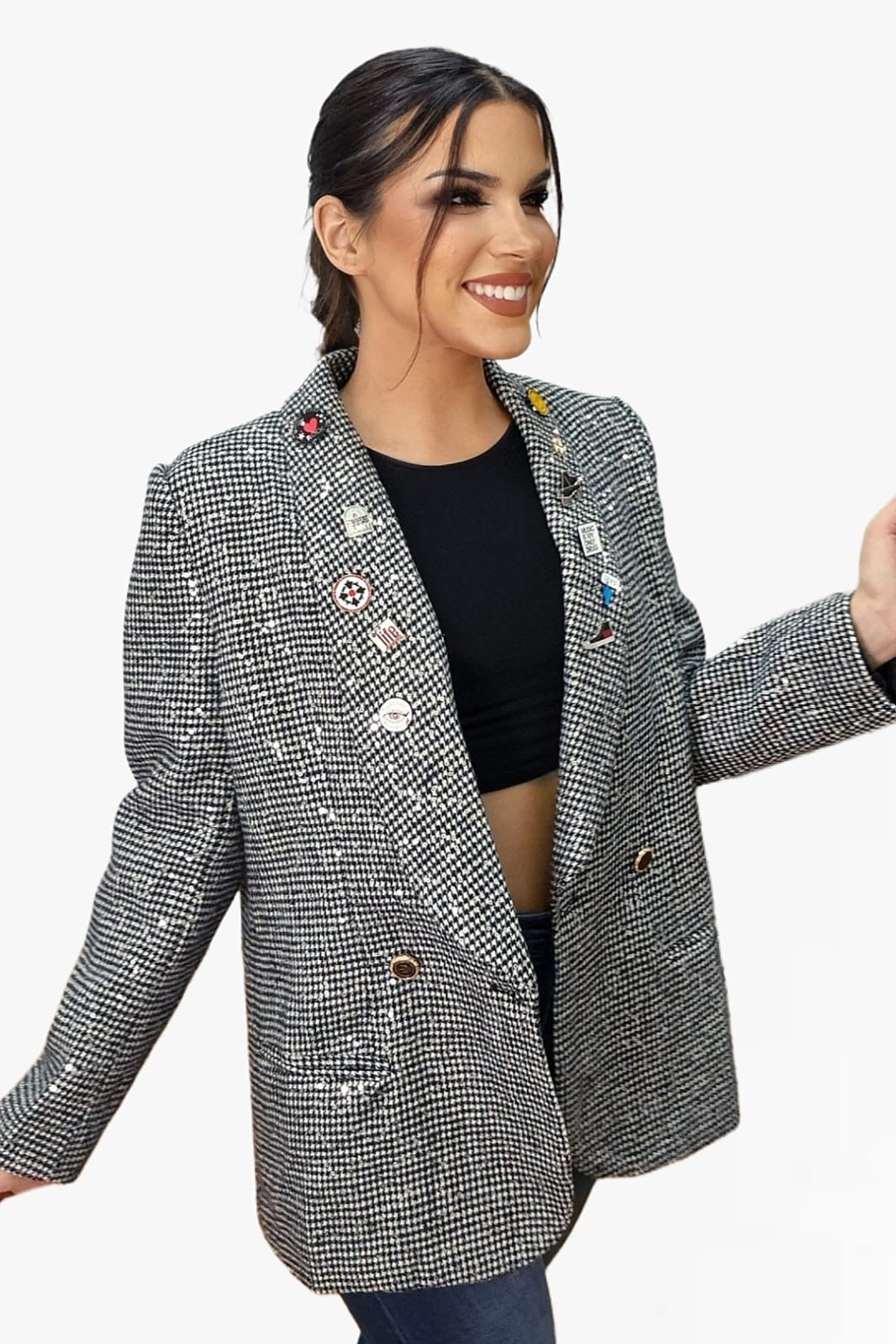 Blazer Brillo Pines Plata