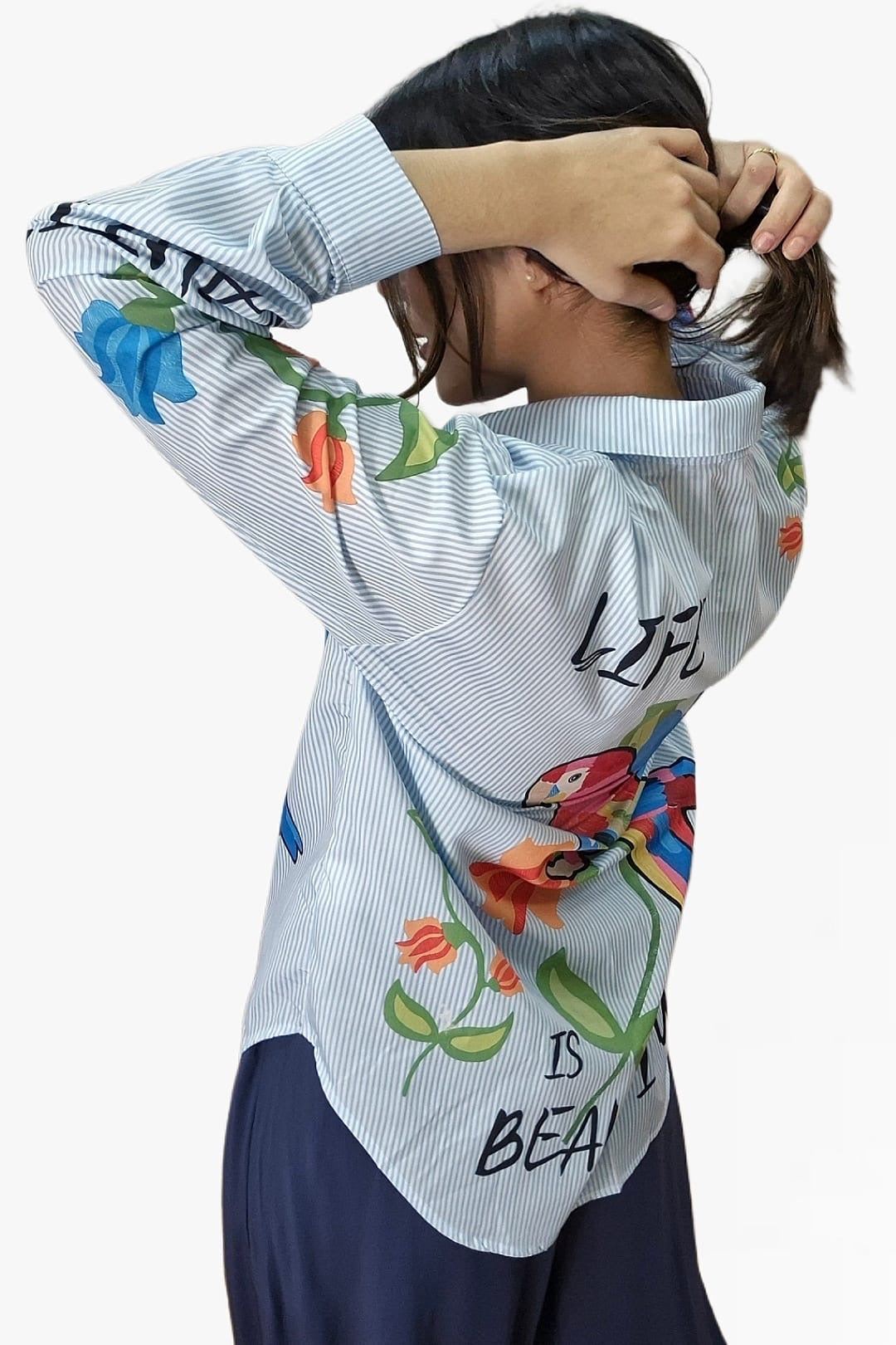 Camisa Life Parrots Azul