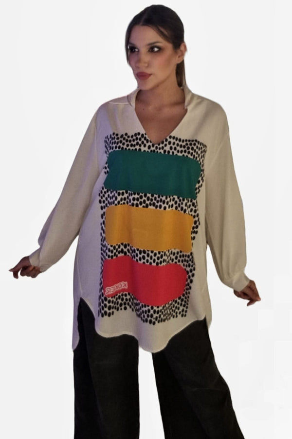 Blusa Tricolor Print