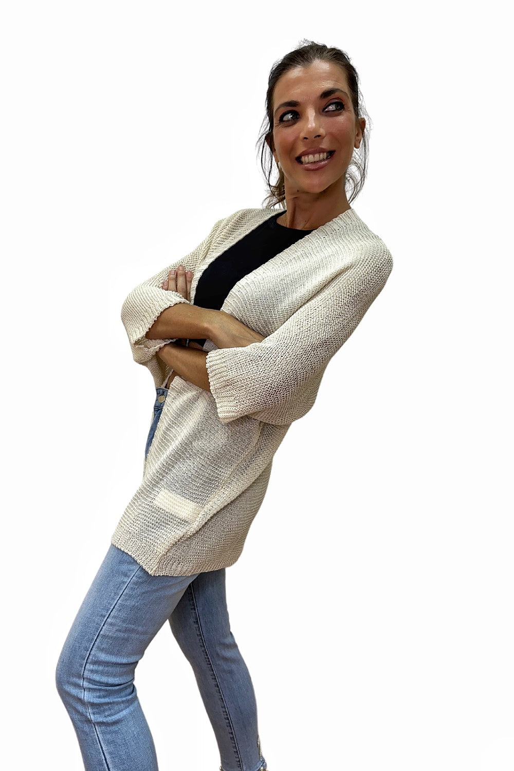 Chaqueta Punto Hilo Beige