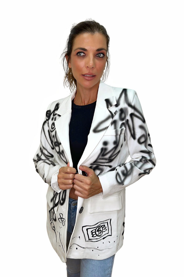 Blazer Garabato Blanca