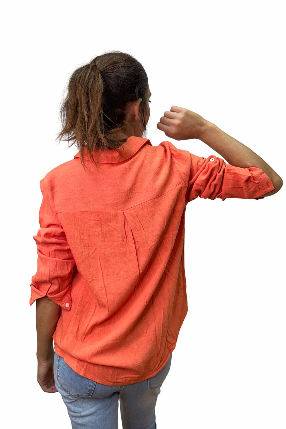 Blusa cuello fluida Naranja