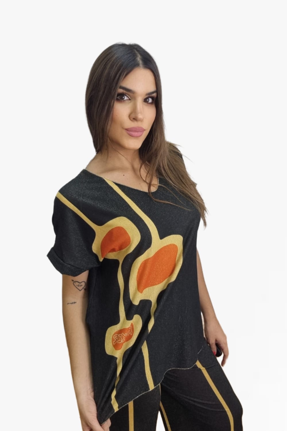 Camiseta Lurex Rayas Geometria