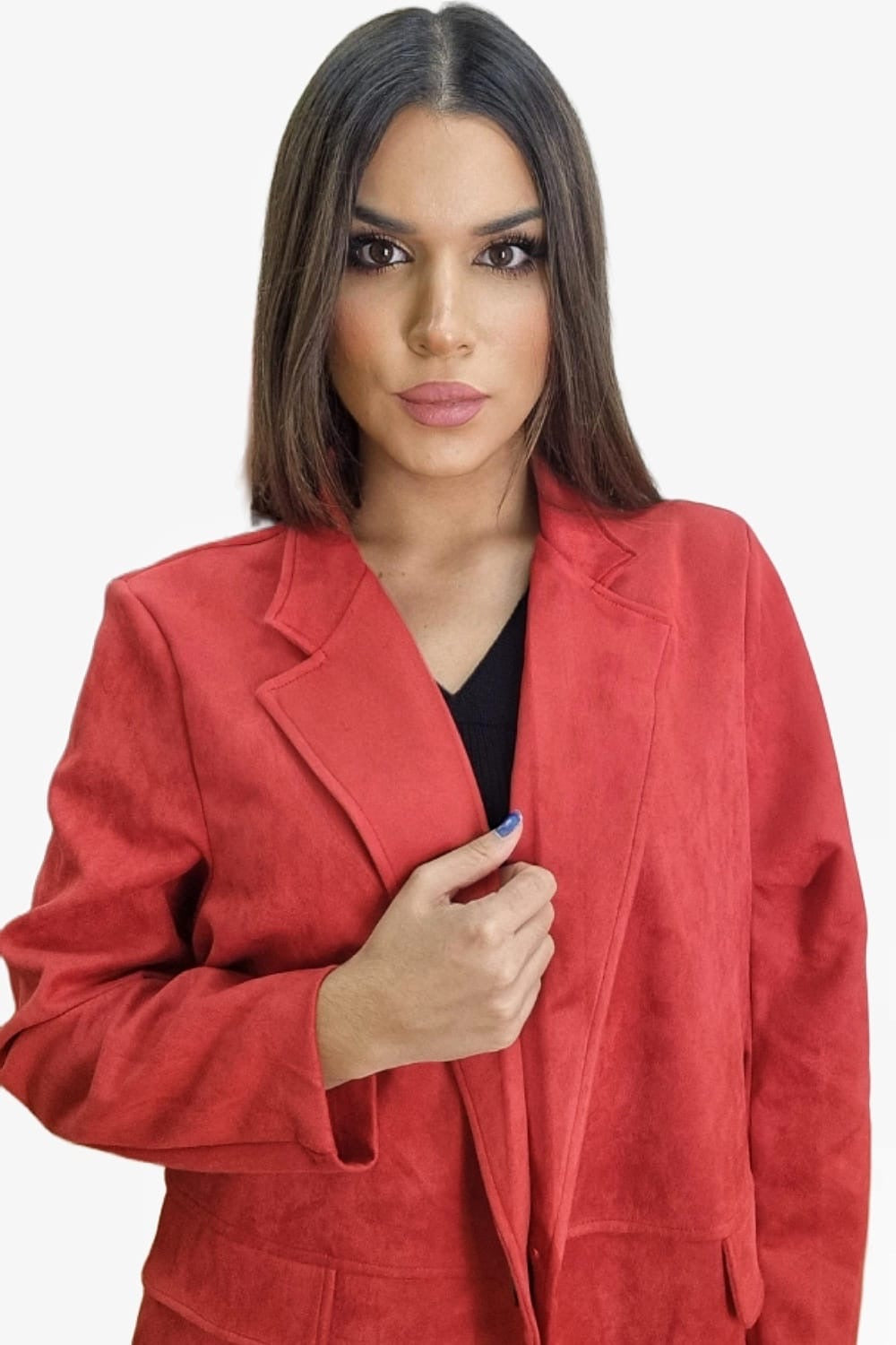 Blazer Rustic Oversize Roja