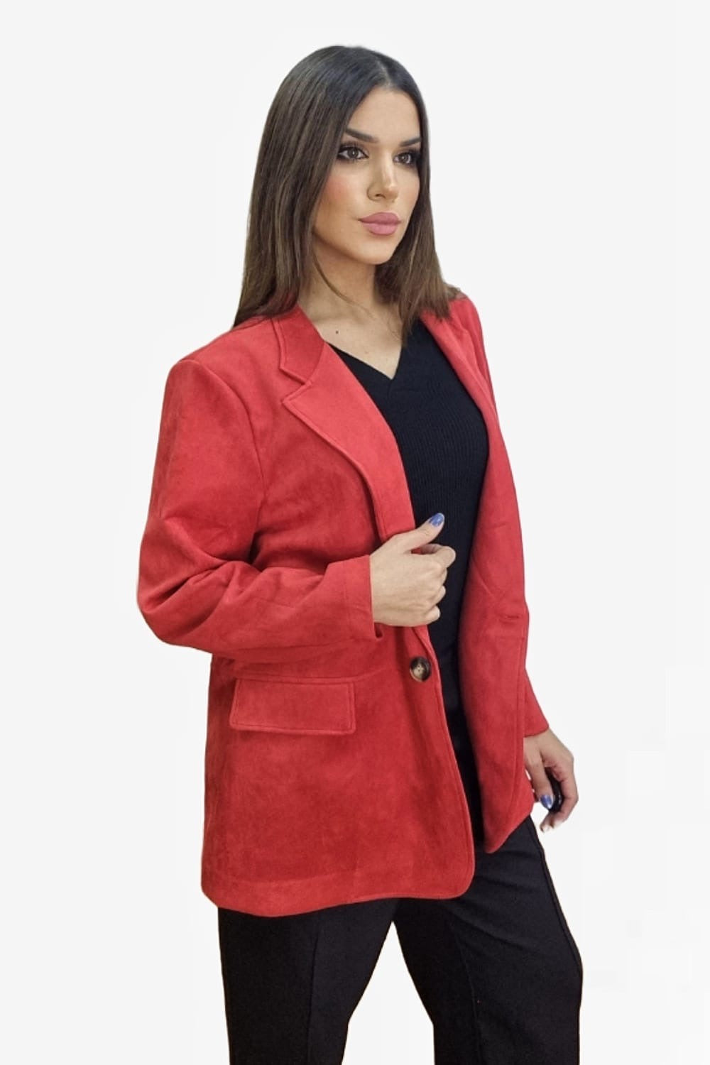 Blazer Rustic Oversize Roja