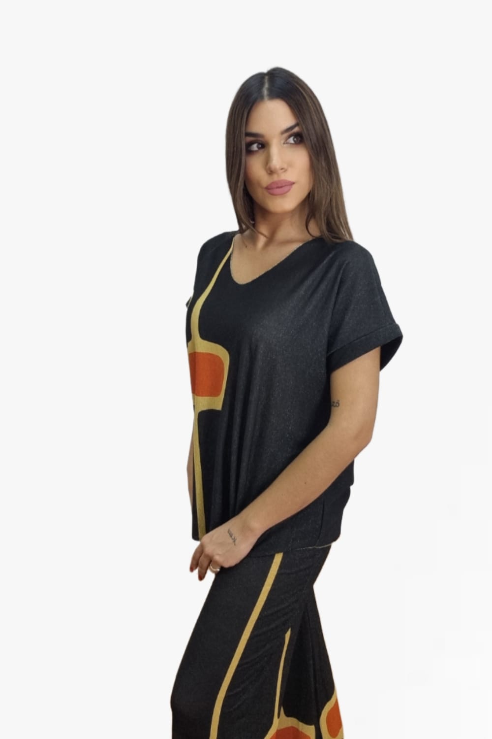 Camiseta Lurex Rayas Geometria