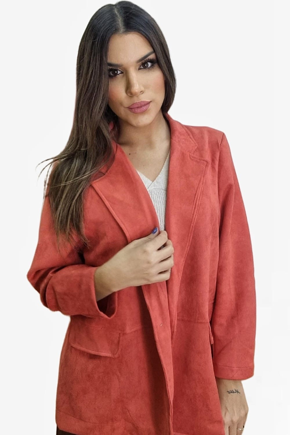 Blazer Rustic Oversize Coral