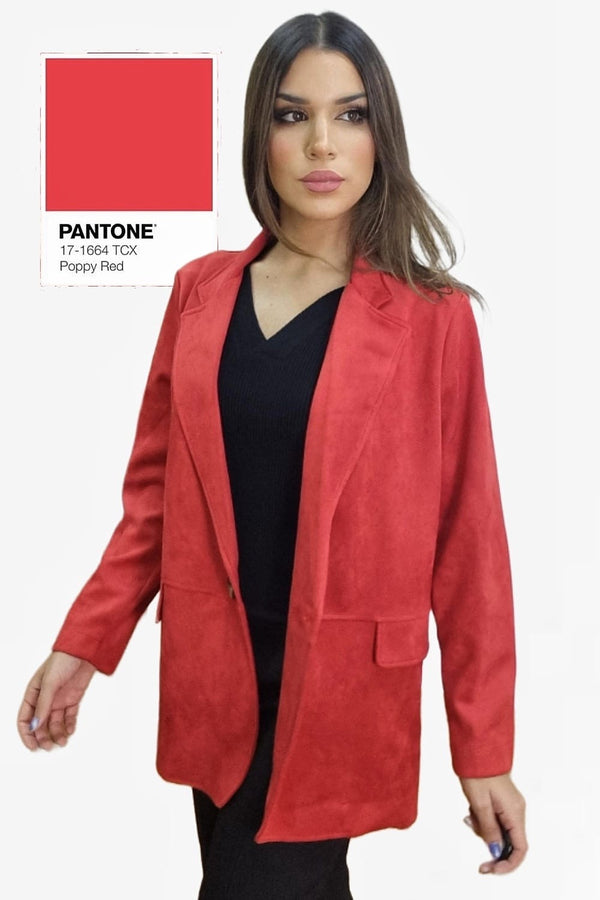 Blazer Rustic Oversize Roja