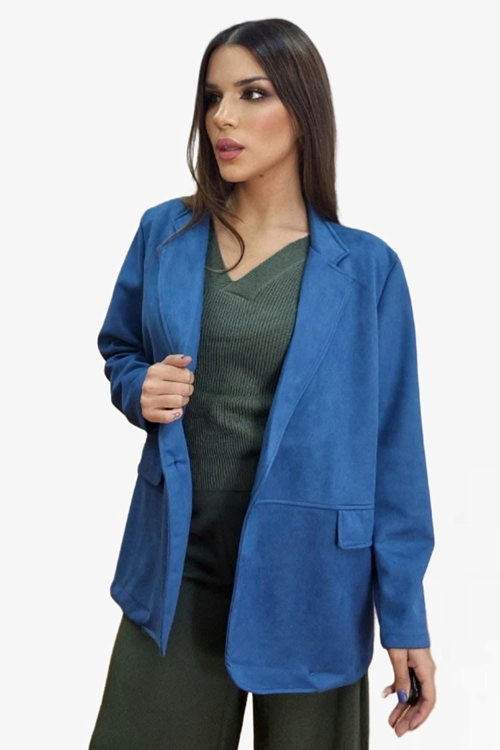 Blazer Rustic Oversize Azul