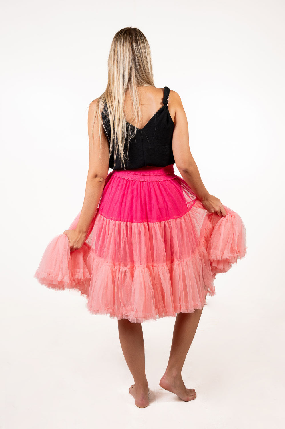 Falda Tul Tricolor Fucsia