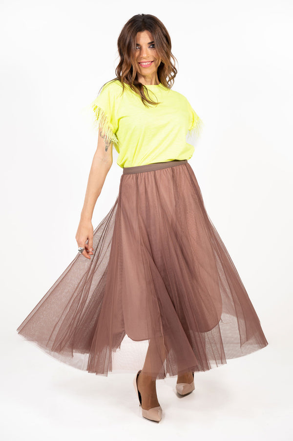 Falda fantasia marron
