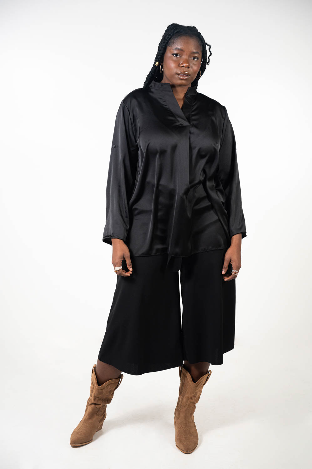 Blusa Cuello Mao Negro