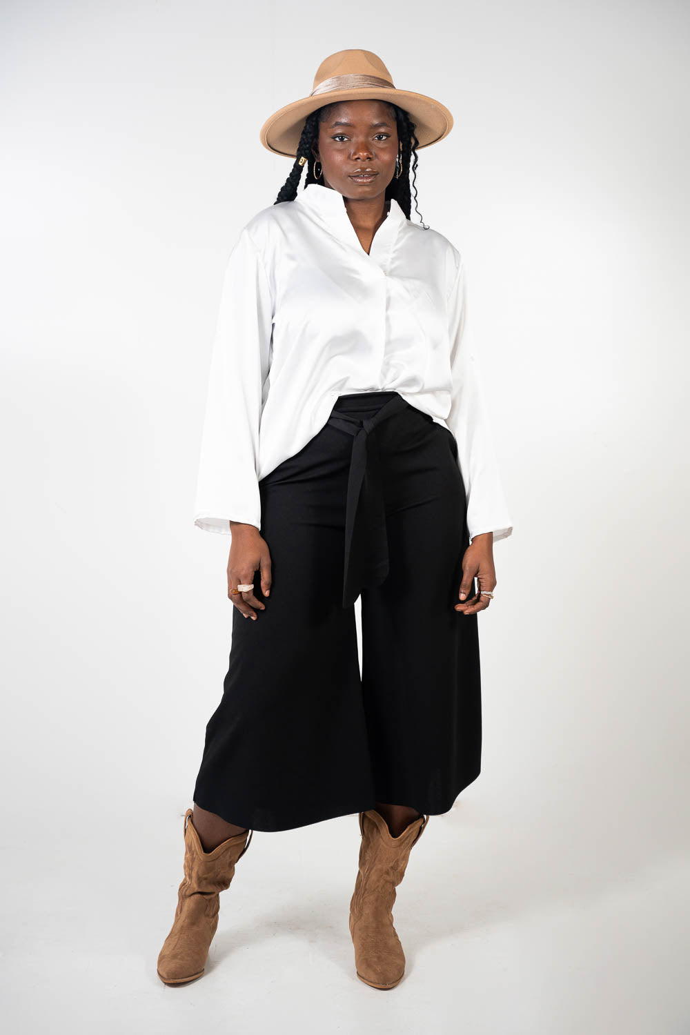 Blusa Cuello Mao Blanco