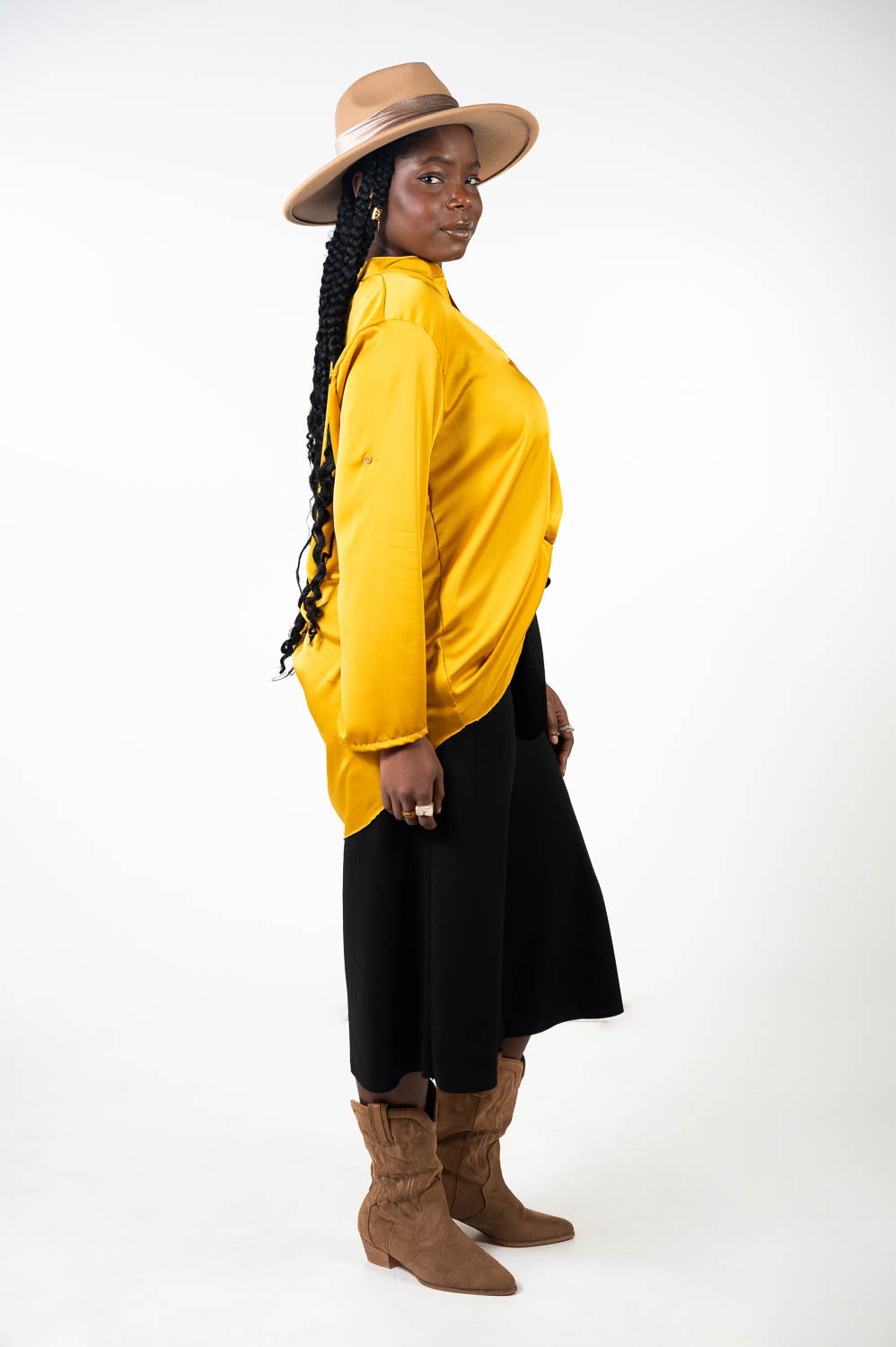 Blusa Cuello Mao Amarillo