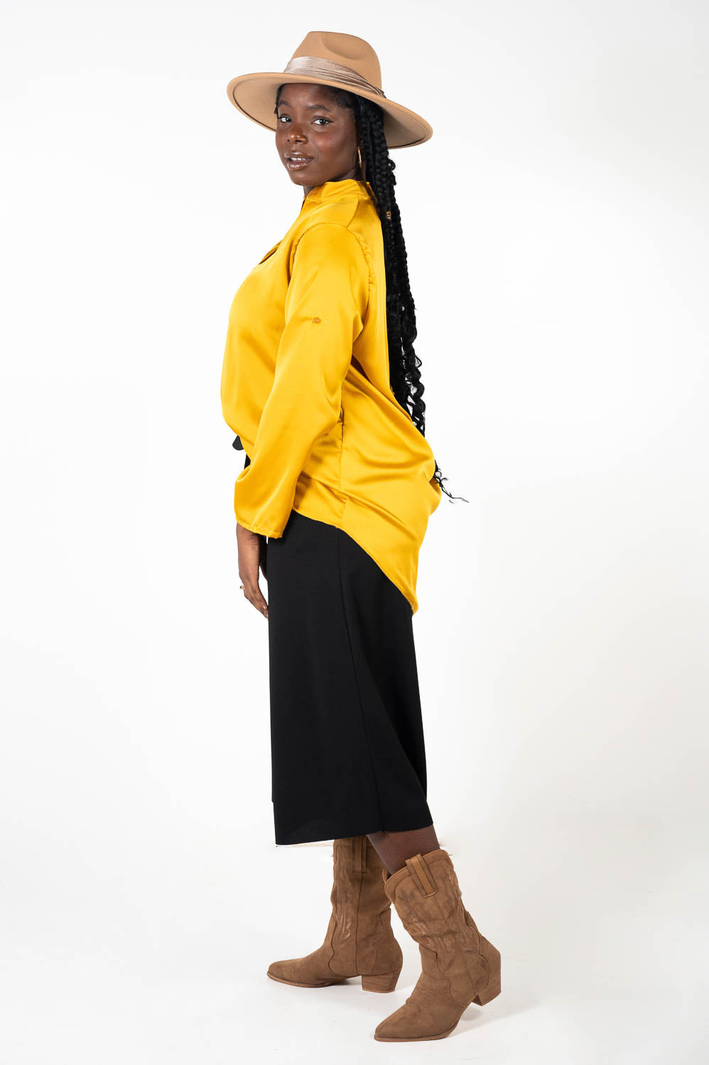Blusa Cuello Mao Amarillo