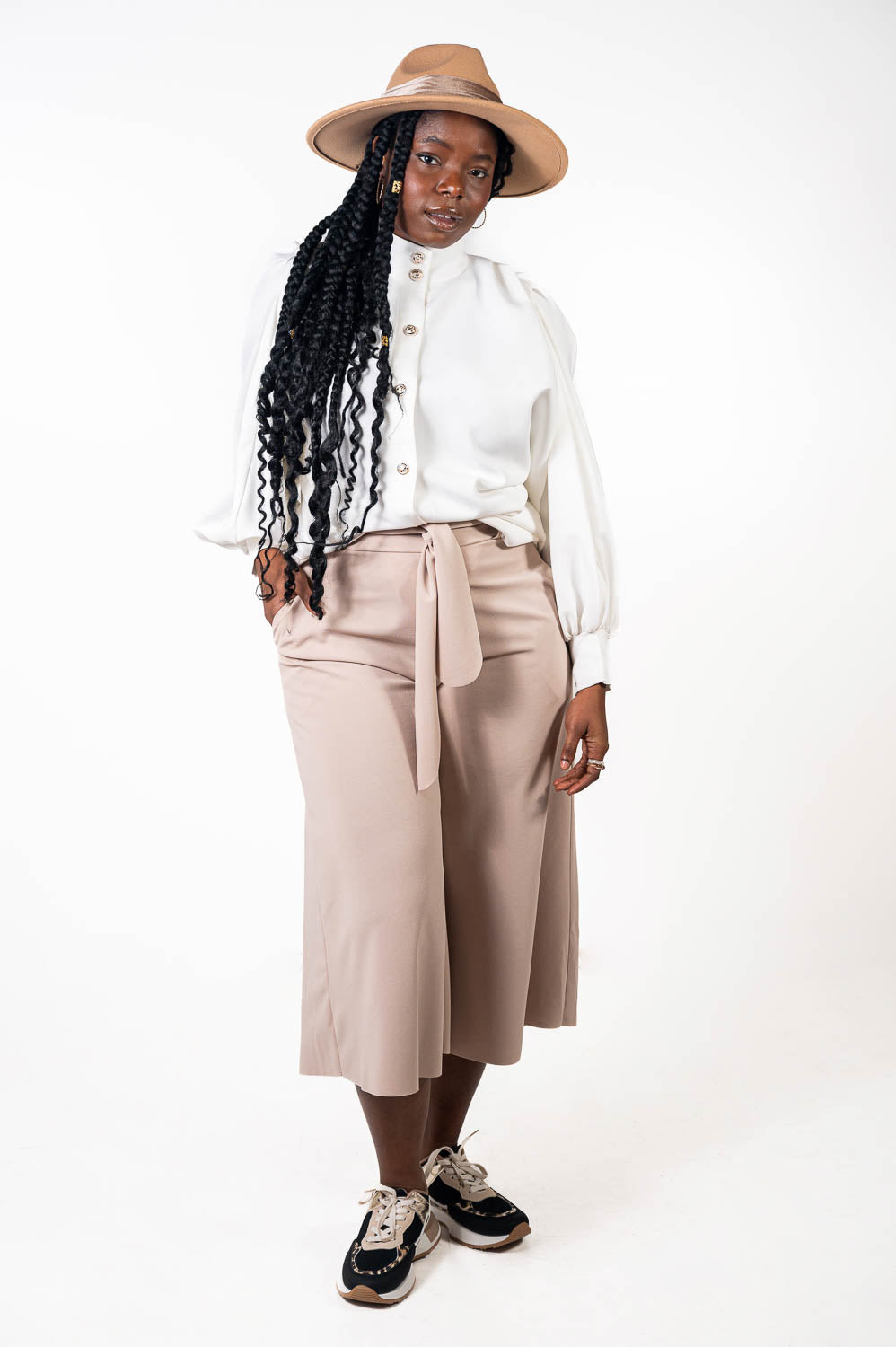 Pantalon Fluido Lazo Beige